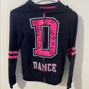 Pink and black dance zip up hoodie